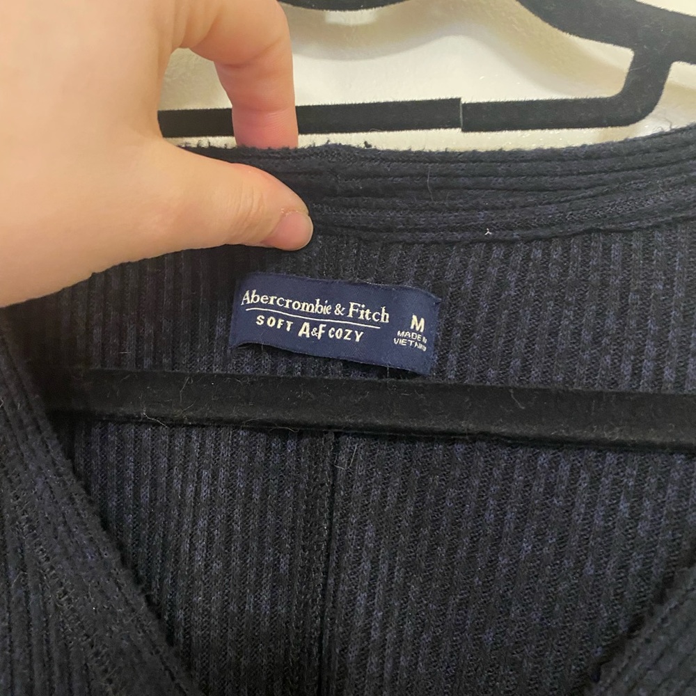 A&F Button Up And Tie Front Light Sweater Top - image 3